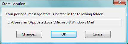 Windows Mail Store Location