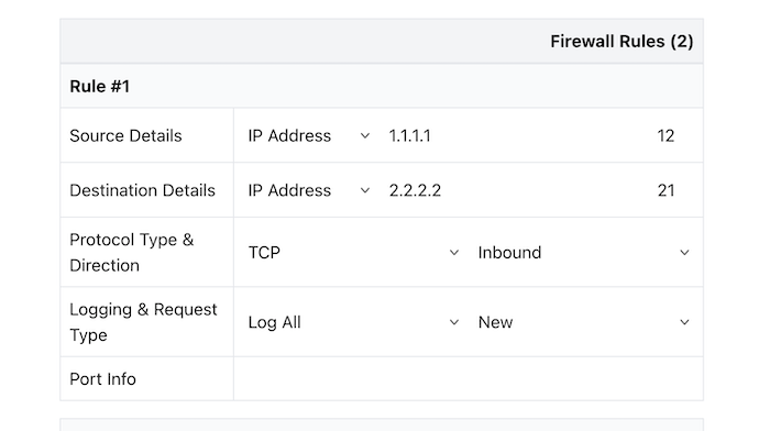 Government Firewall Rules Dashboard mapping security controls to FedRAMP, FISMA, and other federal frameworks